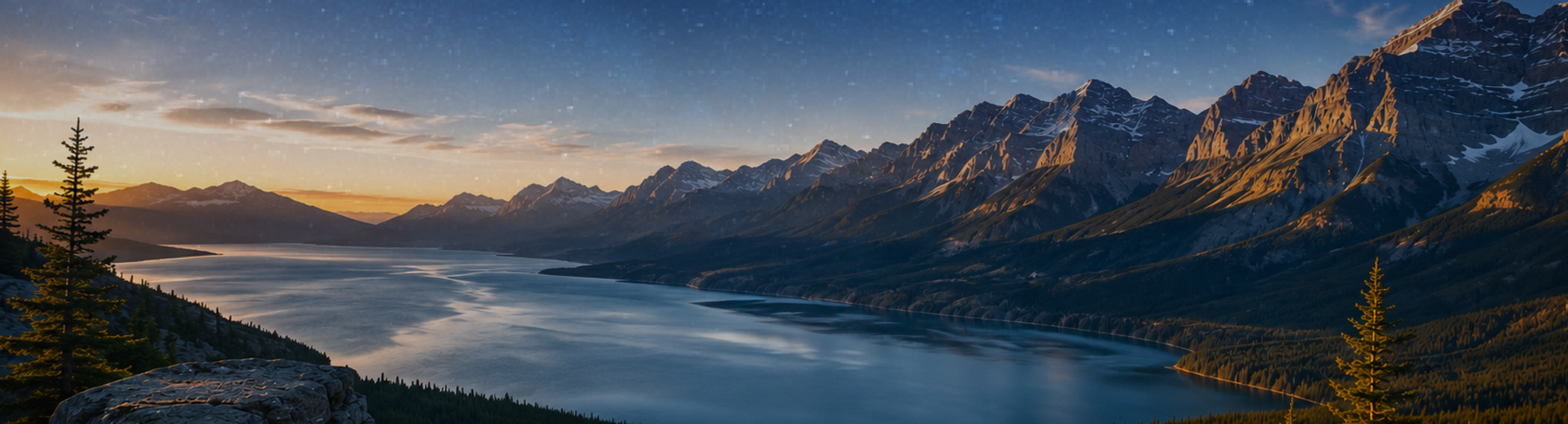 Canadian Rockies at sunset